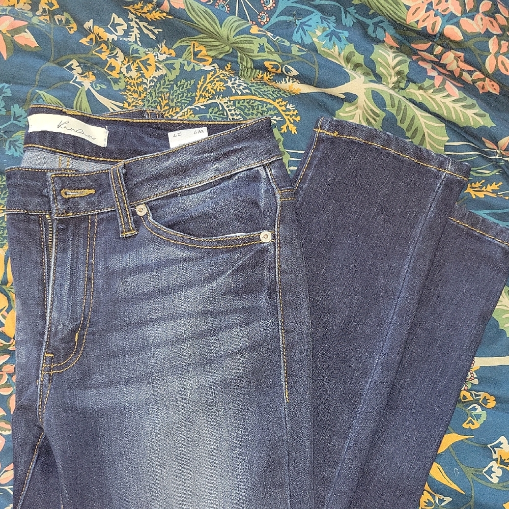 KanCan Blue Straight Leg Jeans with Natural Fading